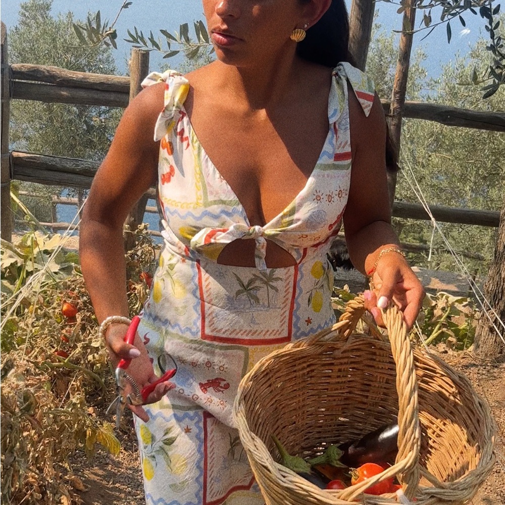 Euro Summer Pattern Maxi Dress